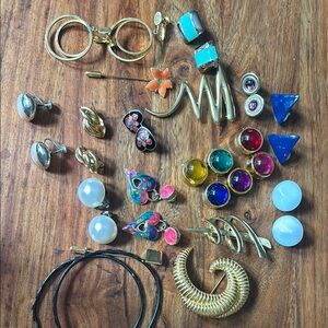 80s 90s funky Gold and Silver Women's Jewelry bundl